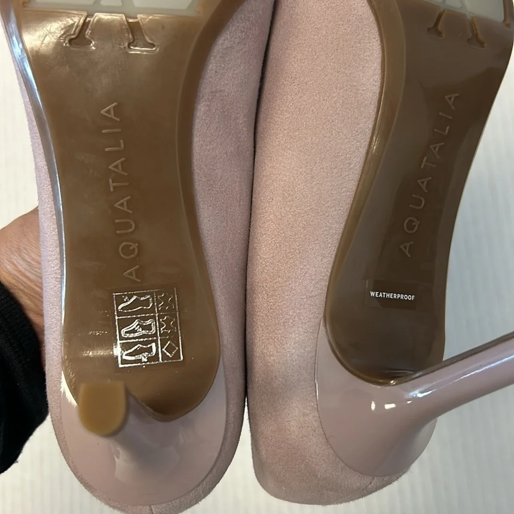 Aquatalia Melina Pink Suede Pointy Toe Pump Heels